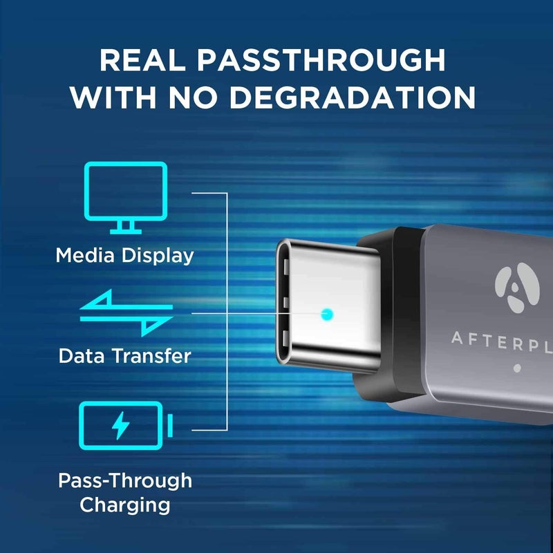 Afterplug USB C Extension Adapter, USB-C Male to Female, Thunderbolt 3/4/5 Extender, 80Gbps, 8K@60Hz Video, 240W PD (2-Pack), Space Gray - Image 3